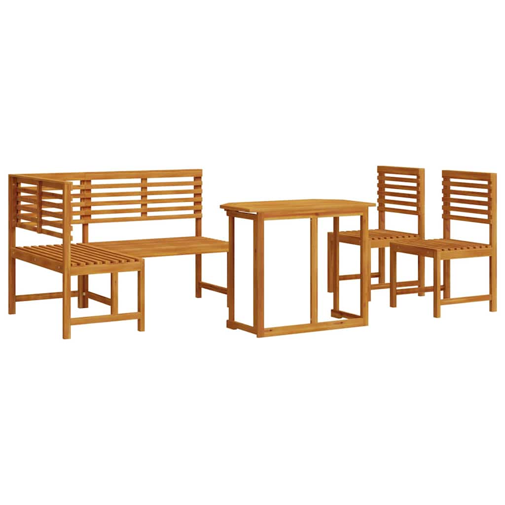 Σετ Παγκάκι Κήπου 4 pcs Καφέ Μασίφ ξύλο ακακίας