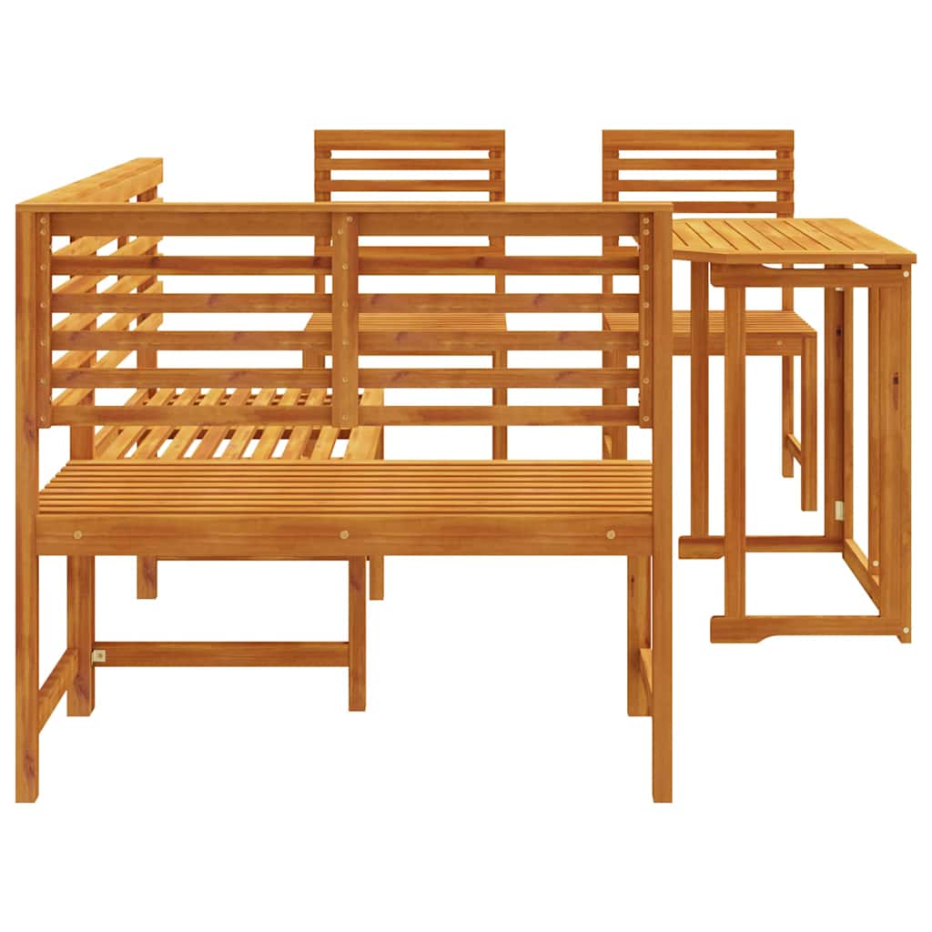 Σετ Παγκάκι Κήπου 4 pcs Καφέ Μασίφ ξύλο ακακίας