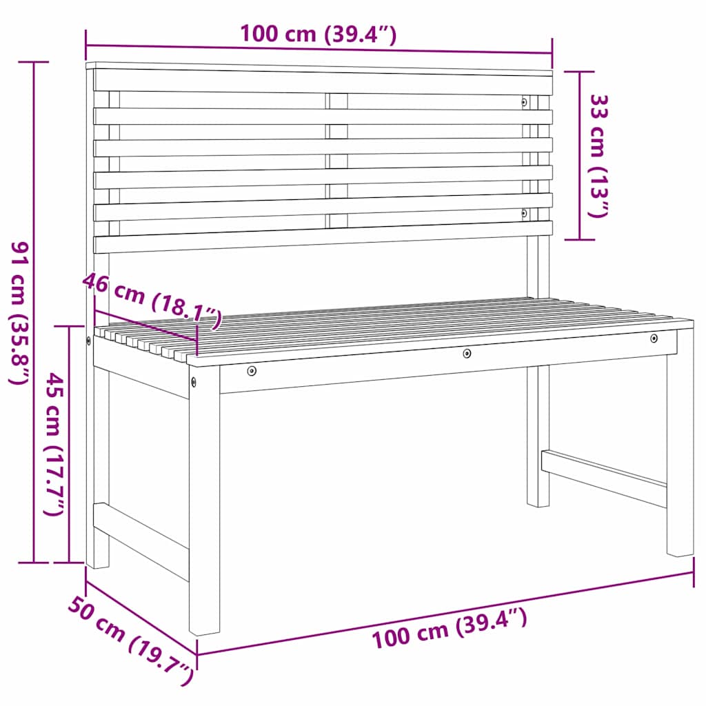 Σετ Παγκάκι Κήπου 5 pcs Καφέ Στερεό Ξύλο Ακακίας