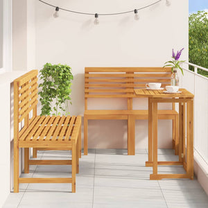 Σετ Μπιστρό Κήπου 5 pcs Καφέ Στερεό Ξύλο Ακακίας - Pakobazaar