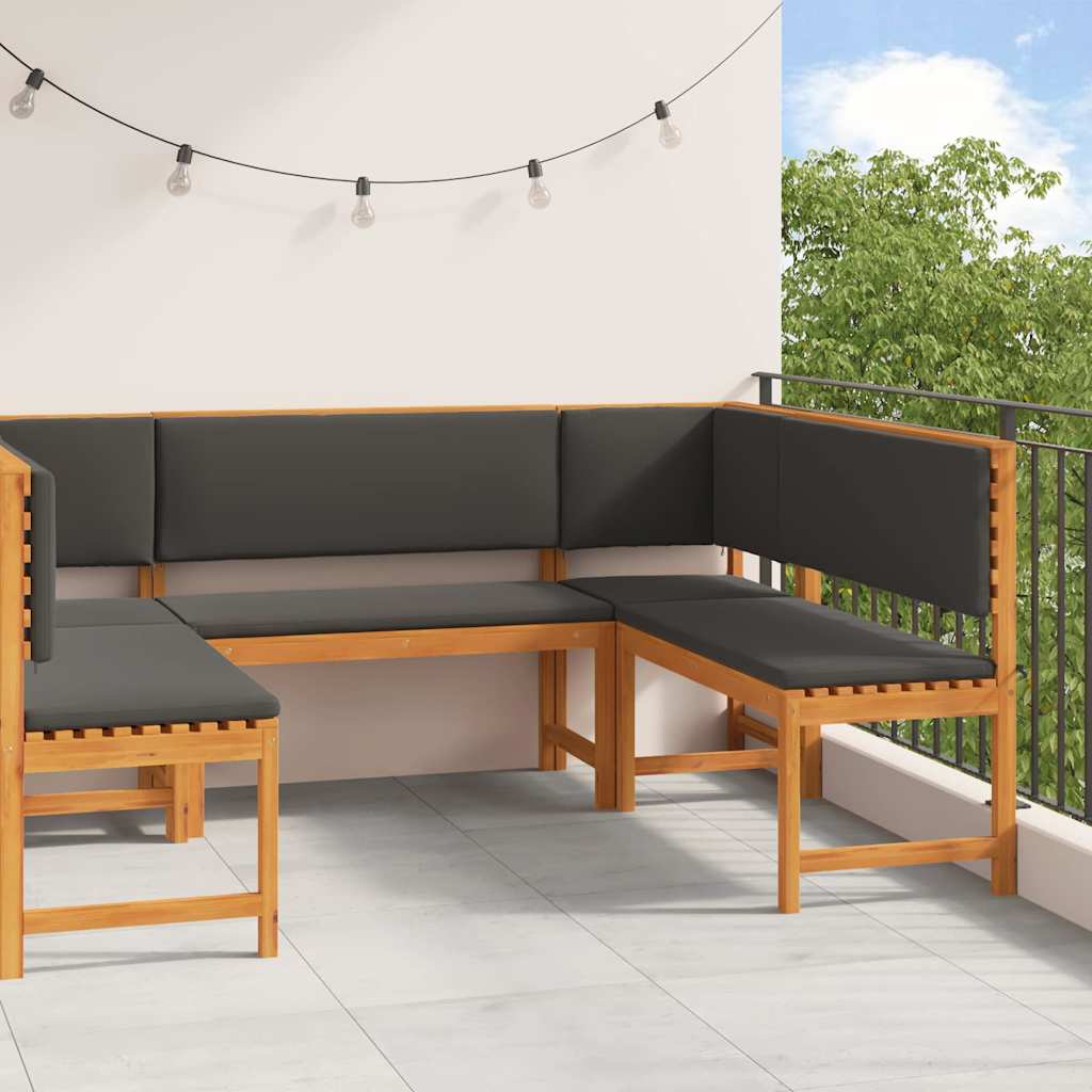 Σετ Παγκάκι Κήπου 5 pcs Καφέ Στερεό Ξύλο Ακακίας