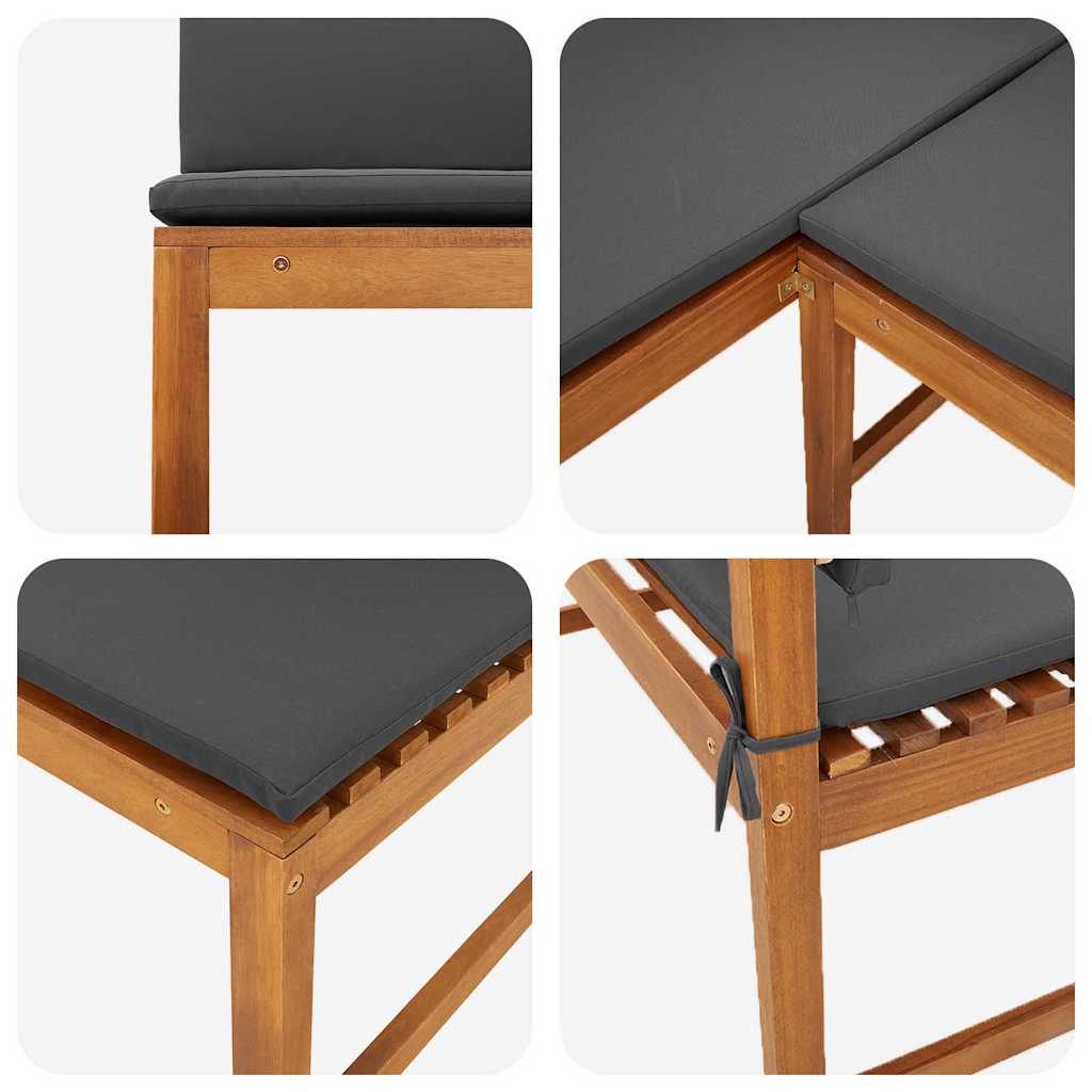 Σετ Παγκάκι Κήπου 3 pcs Καφέ Στερεό Ξύλο Ακακίας