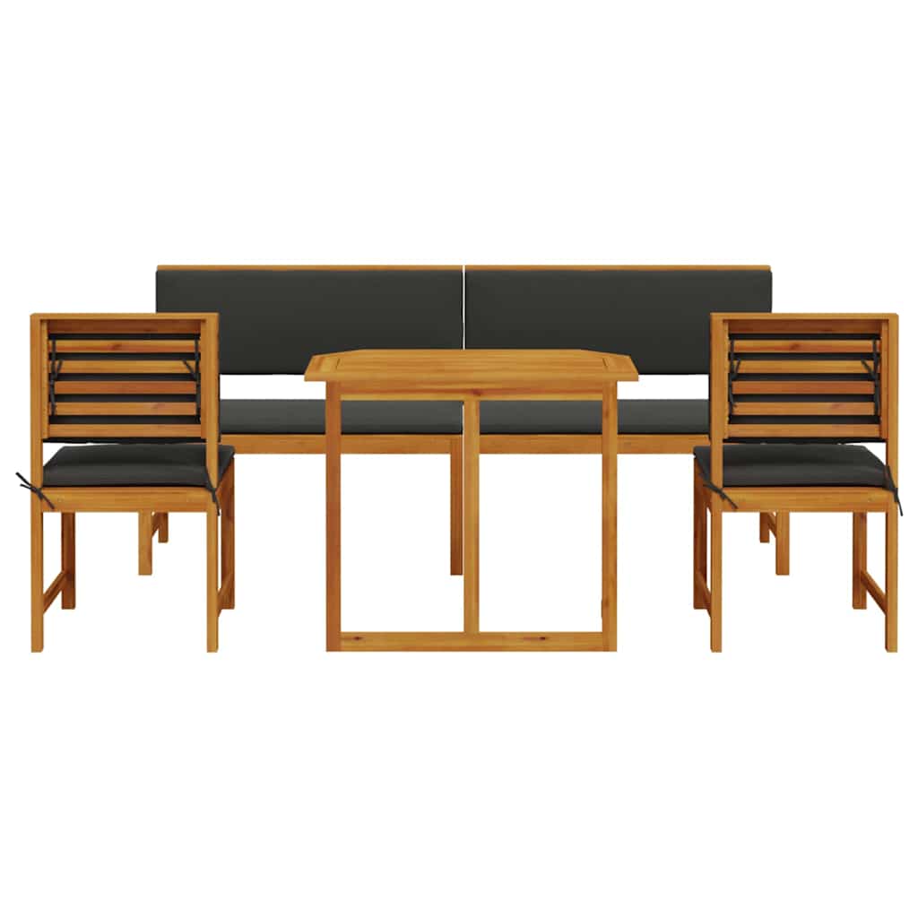 Σετ Μπιστρό Κήπου 5 pcs Καφέ Στερεό Ξύλο Ακακίας