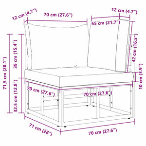 Εξωτερικά Έπιπλα Μαύρο και Ανθρακί 71,5 x 71,5 x 71 εκ Μέταλλο - Pakobazaar