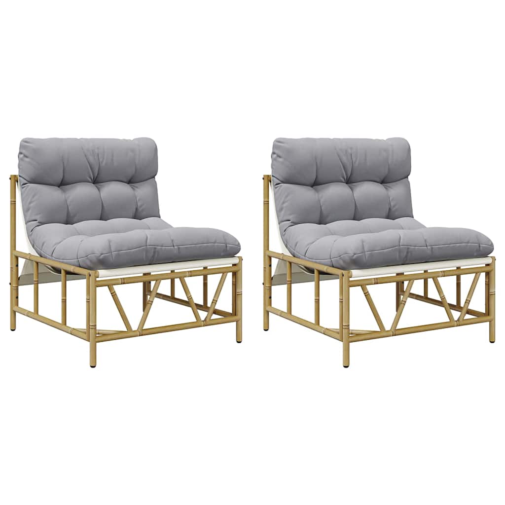 Καρέκλα Κήπου 2 pcs Ανοιχτό γκρι 75 x 75 x 71 εκ Ατσάλι