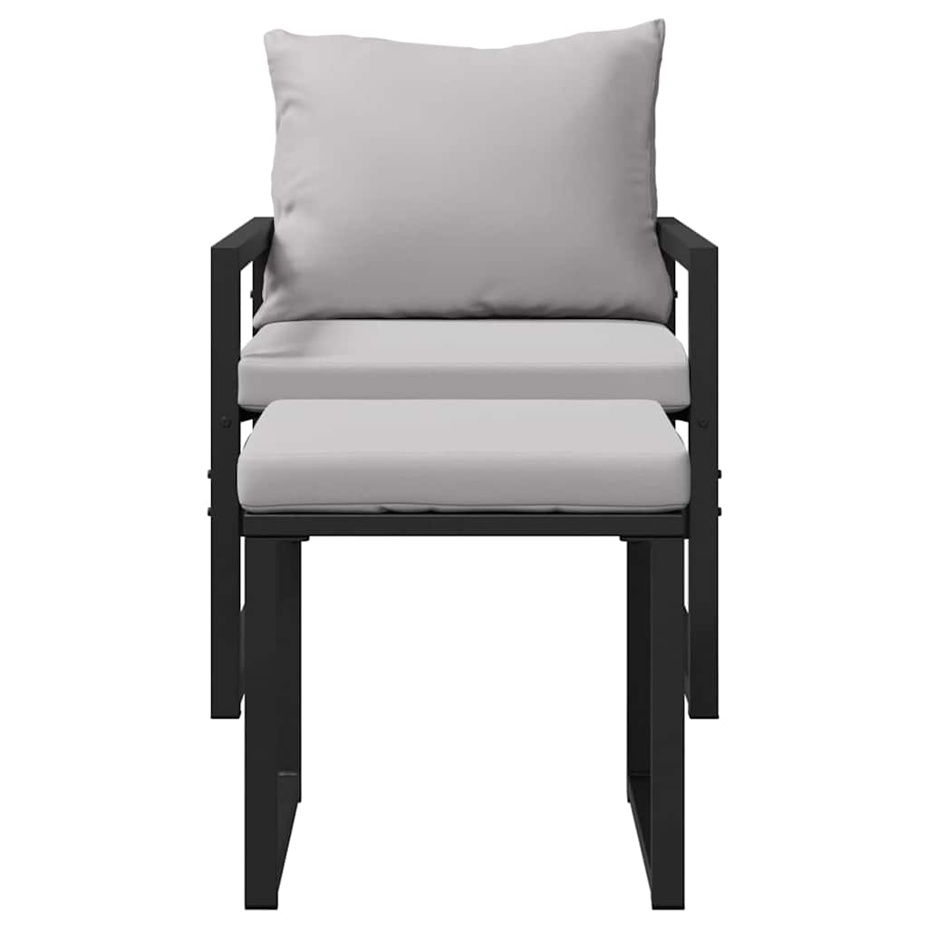 Εξωτερικά Έπιπλα με μαξιλάρι 4 pcs Ανοιχτό γκρι Πολυεστέρας