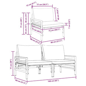 Εξωτερικά Έπιπλα 2 Τεμάχιο Ανθρακί 80 x 80 x 71 cm Ατσάλι