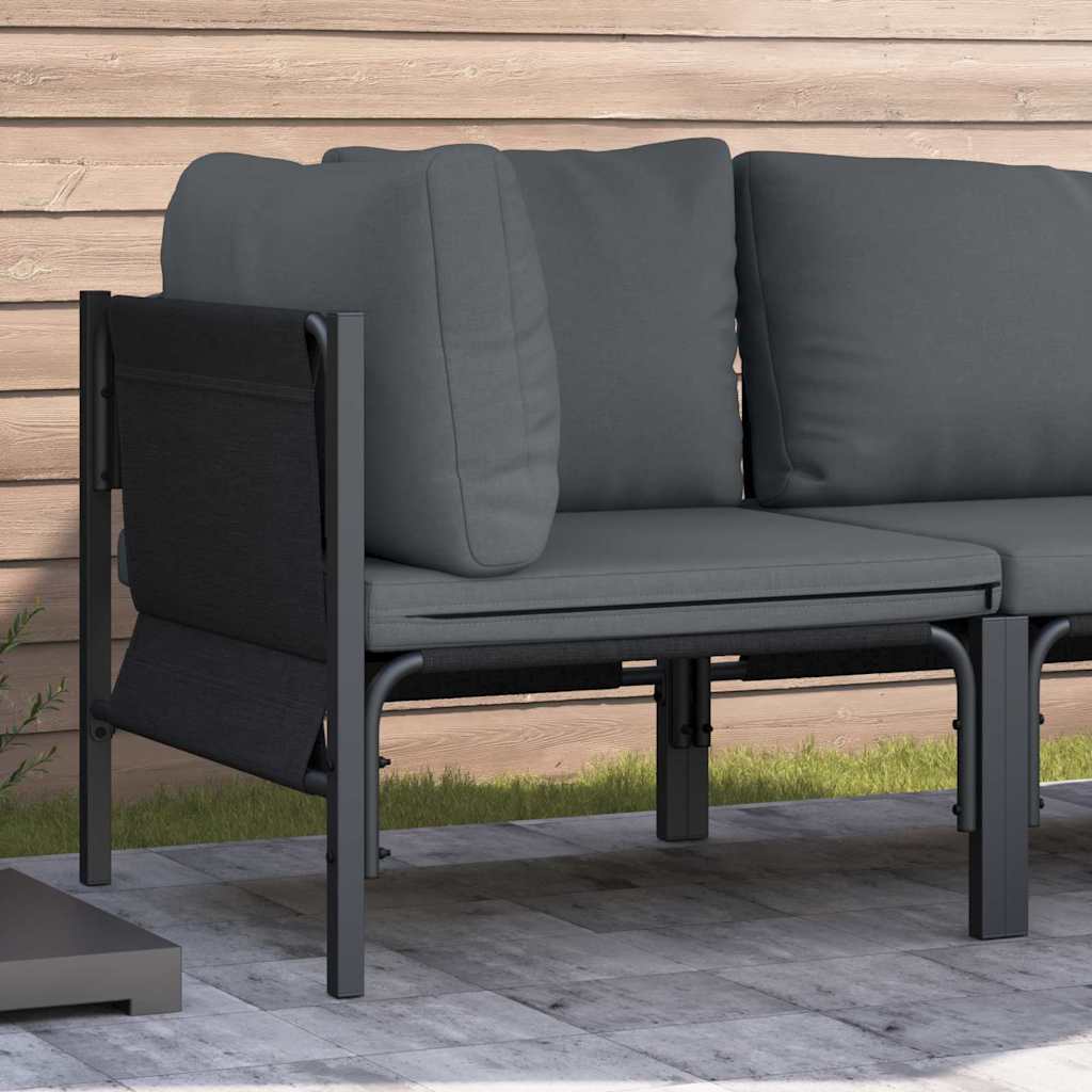 Εξωτερικά Έπιπλα με μαξιλάρι Ανθρακί 80 x 80 x 71 cm Ατσάλι