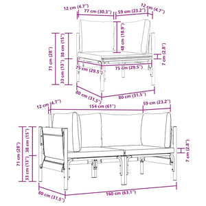 Εξωτερικά Έπιπλα 2 Τεμάχιο Ανθρακί 80 x 80 x 71 cm Ατσάλι