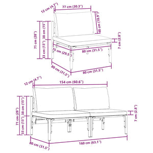 Εξωτερικά Έπιπλα 2 Τεμάχιο Ανθρακί 80 x 80 x 71 cm Ατσάλι