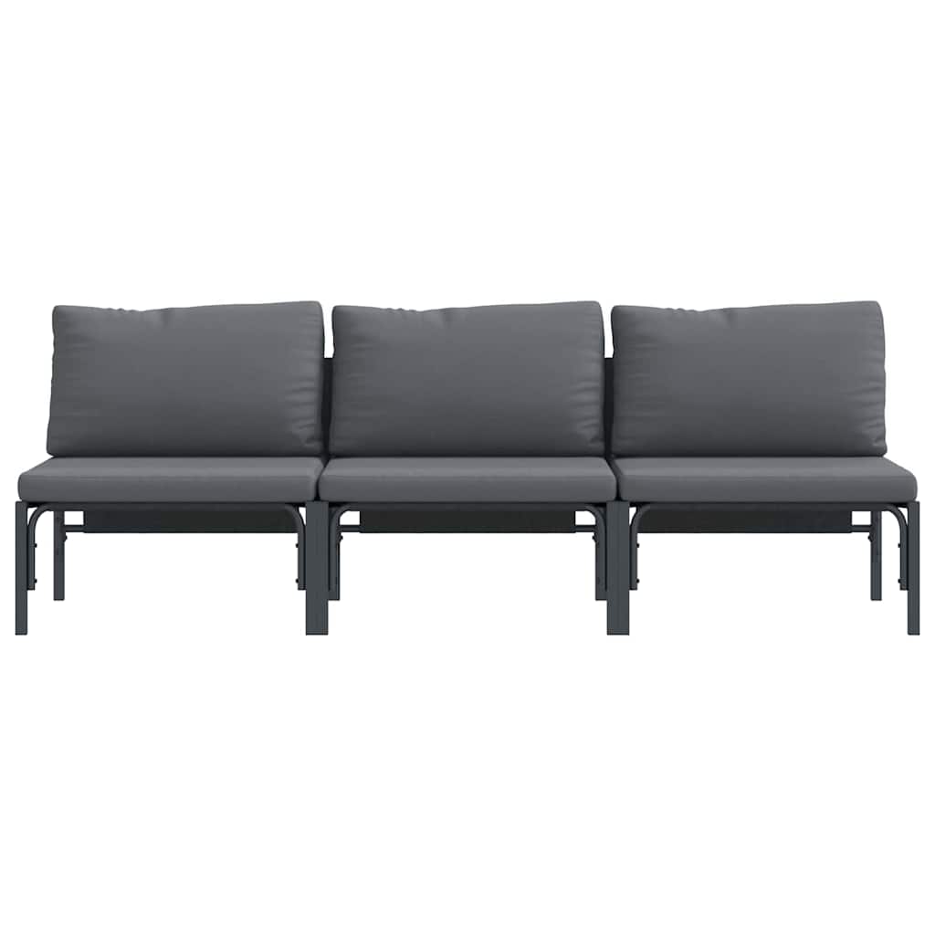 Εξωτερικά Έπιπλα 3 pcs Ανθρακί 80 x 80 x 71 cm Ατσάλι