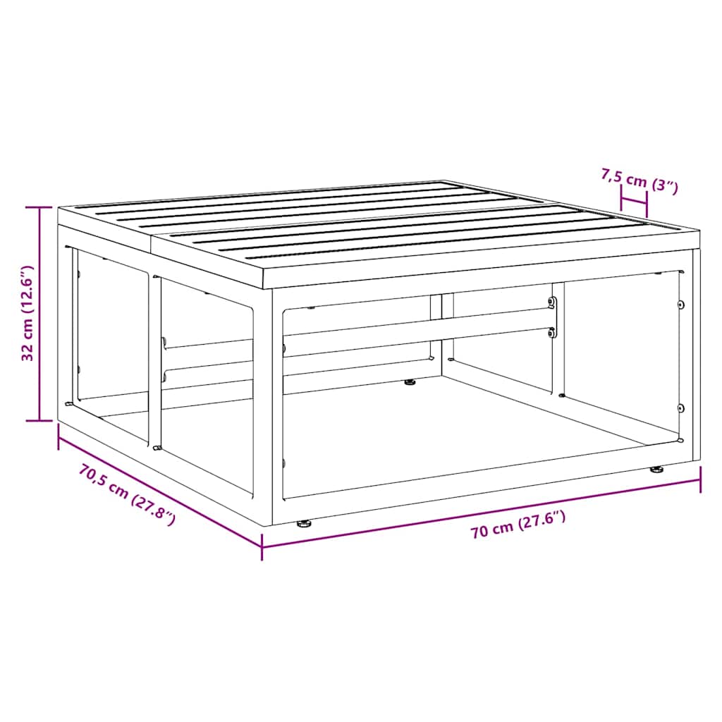 Εξωτερικά Έπιπλα Ανθρακί 70 x 70,5 x 32 εκ Ατσάλι - Pakobazaar