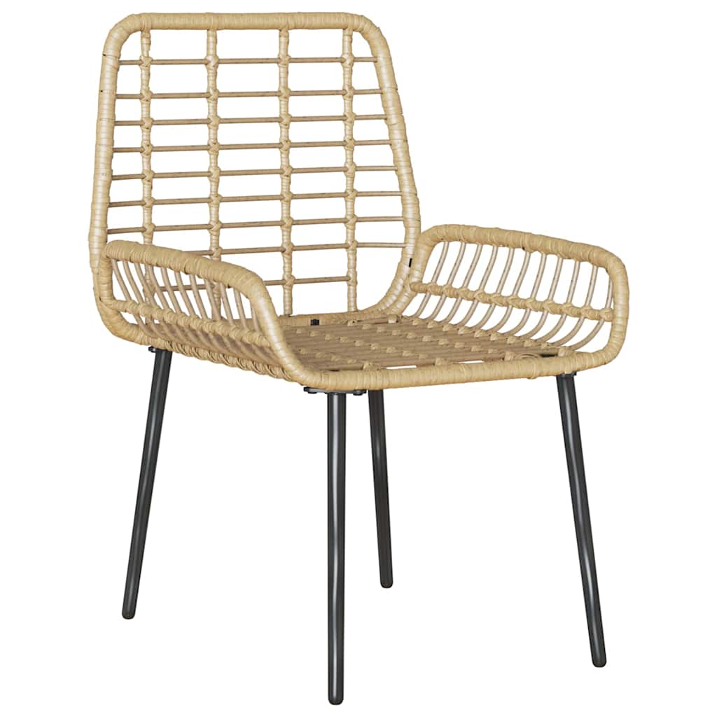 Σέτ φαγητού για κήπο 3 pcs Καφέ και Κρέμα συνθετικό ρατάν