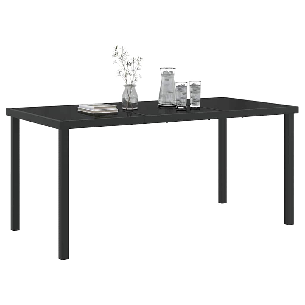 Τραπέζι Κήπου Μαύρο 160 x 80 x 73 εκ Μέταλλο - Pakobazaar