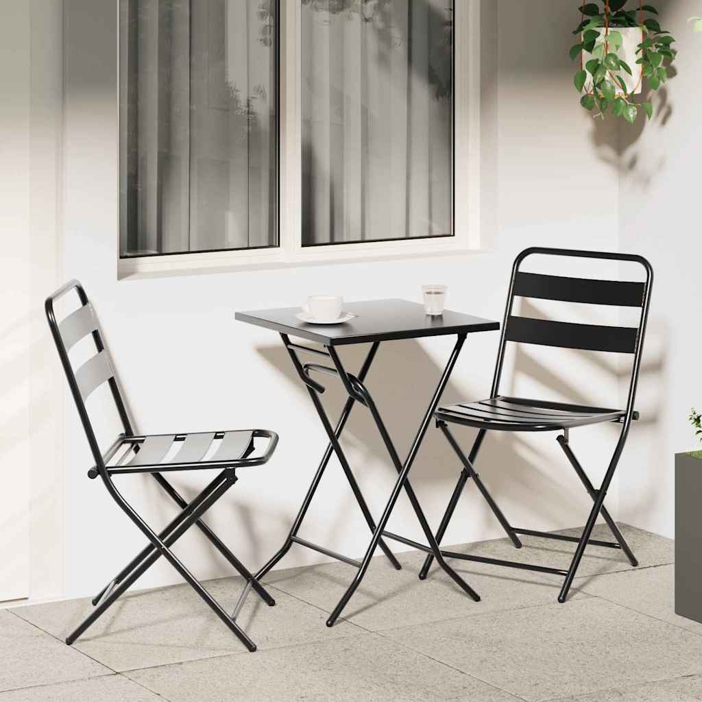 Σετ Μπιστρό Κήπου 3 pcs Ανθρακί Ατσάλι