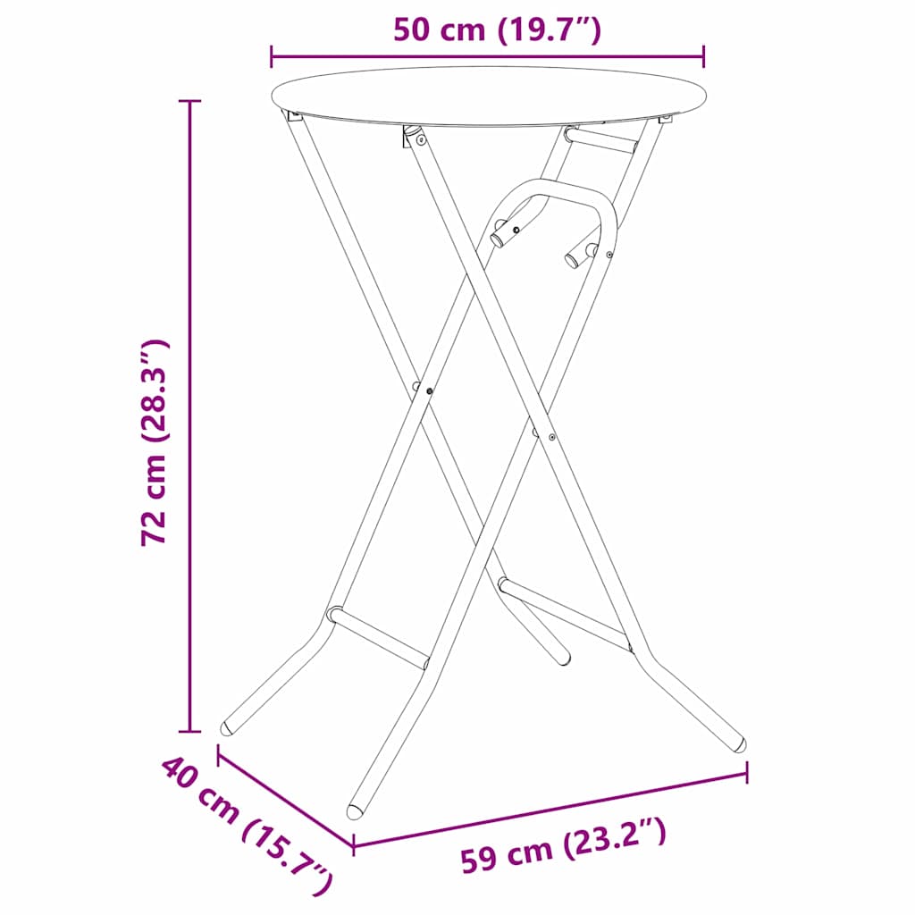 Τραπέζι Κήπου Ανθρακί 50 x 50 x 72 cm Μέταλλο