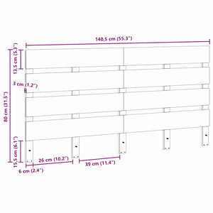 Κεφαλάρι Καφέ 140,5 x 3 x 80 cm Στερεά ξυλεία πεύκου