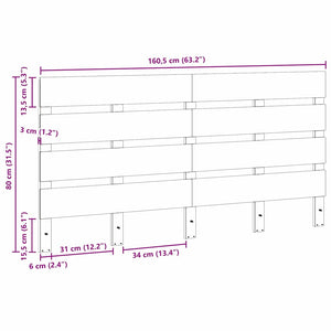 Κεφαλάρι Κερωτό καφέ 160,5 x 3 x 80 cm Στερεά ξυλεία πεύκου