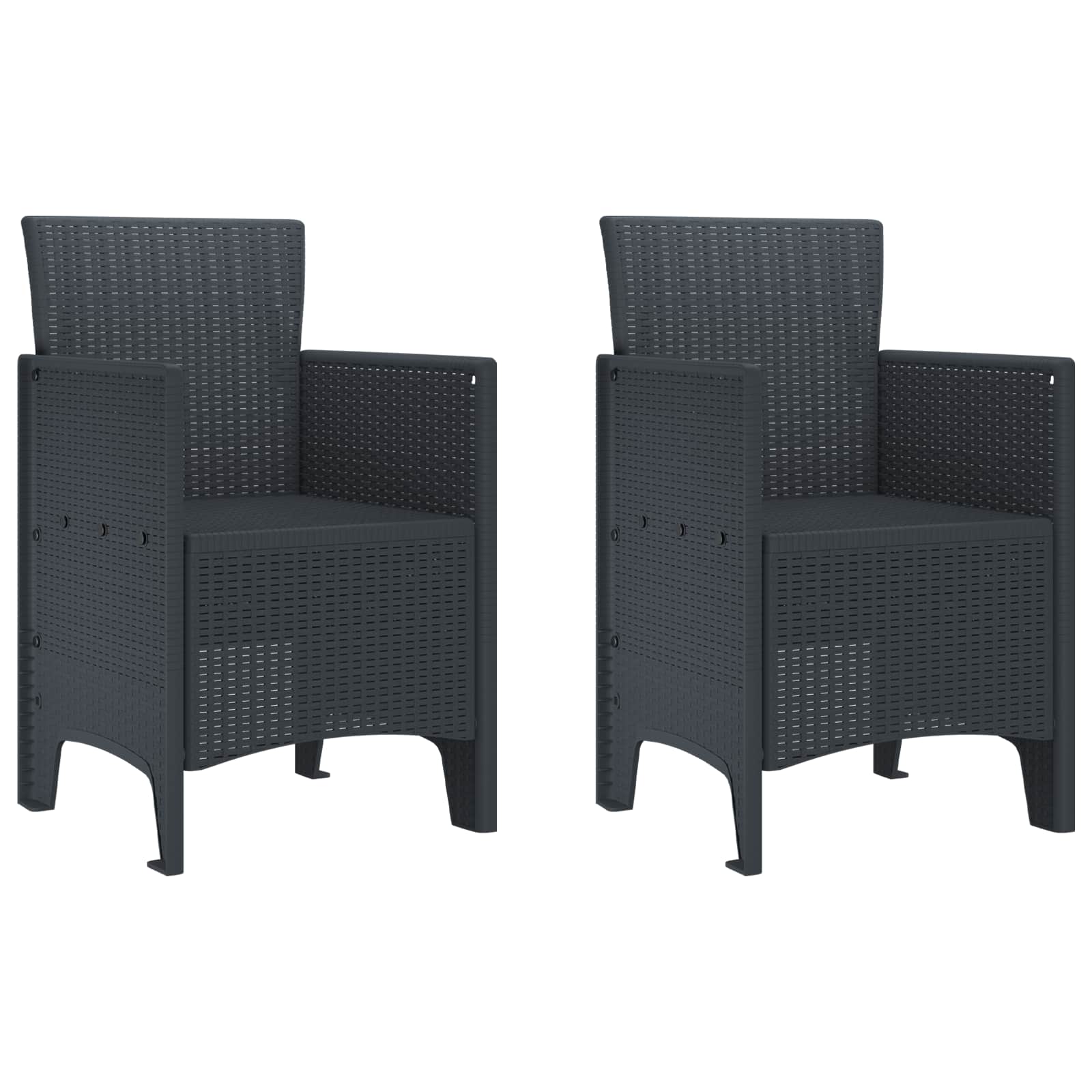 Καρέκλα Κήπου 2 pcs Ανθρακί 53 x 49 x 85 εκ. Πολυπροπυλένιο