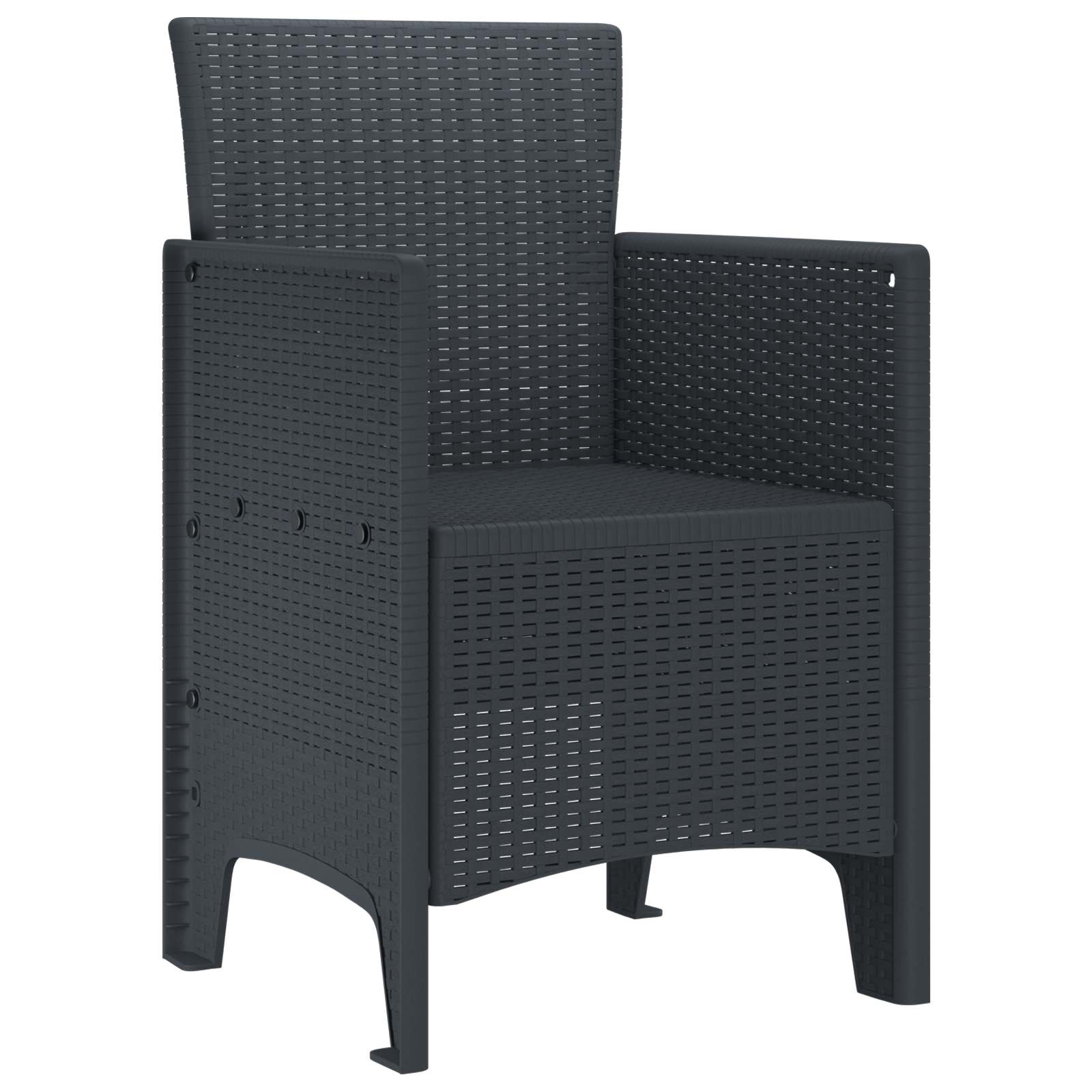 Καρέκλα Κήπου 2 pcs Ανθρακί 53 x 49 x 85 εκ. Πολυπροπυλένιο