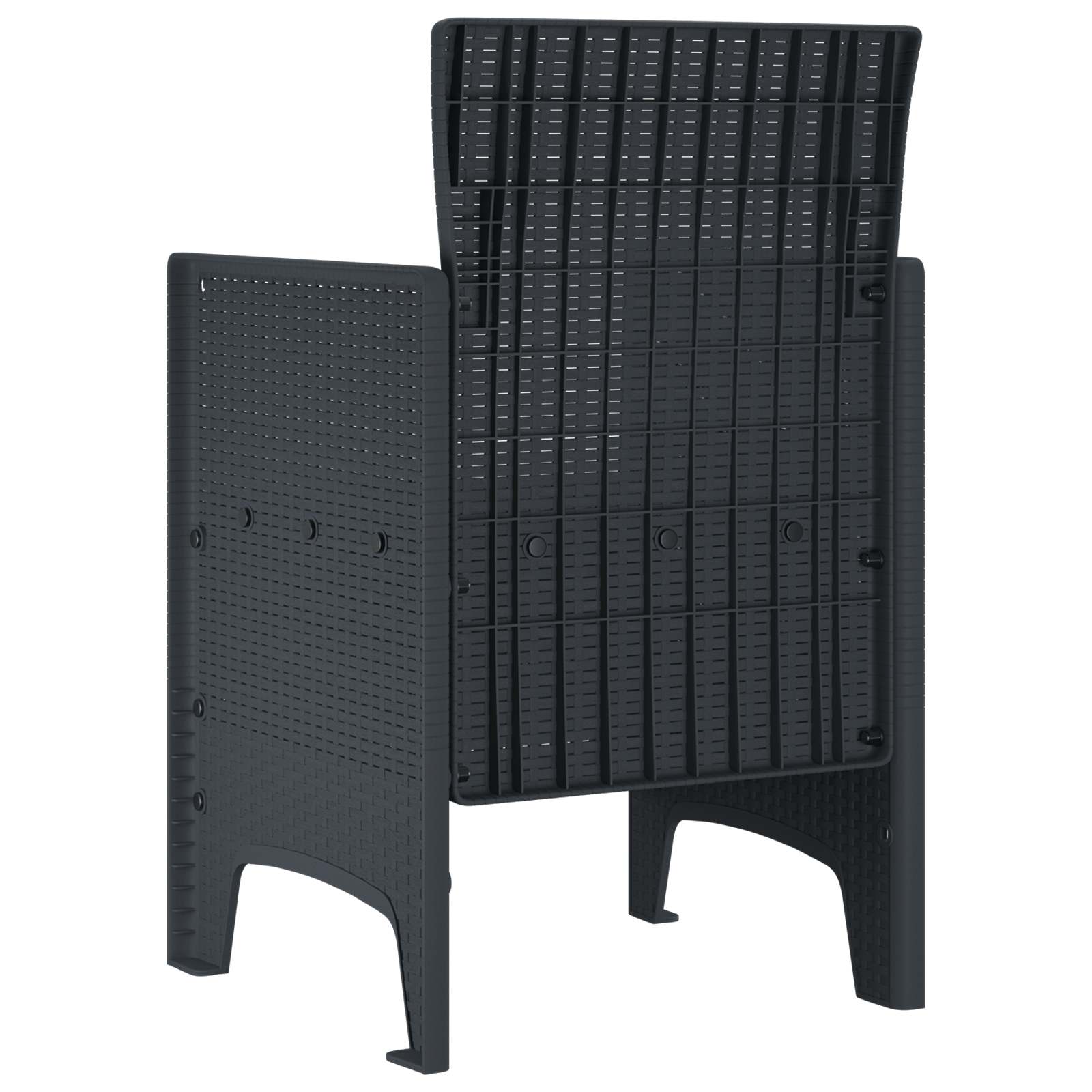 Καρέκλα Κήπου 2 pcs Ανθρακί 53 x 49 x 85 εκ. Πολυπροπυλένιο