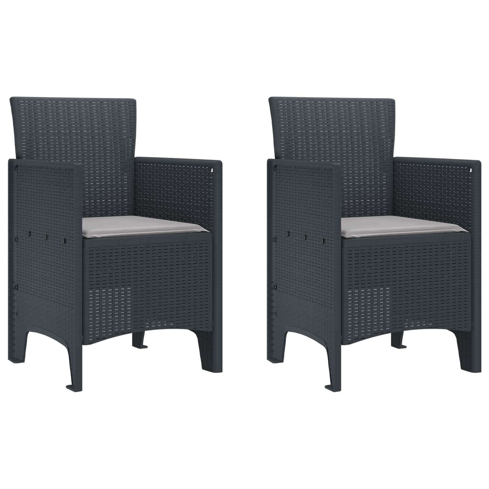 Καρέκλα Κήπου 2 pcs Ανθρακί 53 x 49 x 85 εκ. Πολυπροπυλένιο