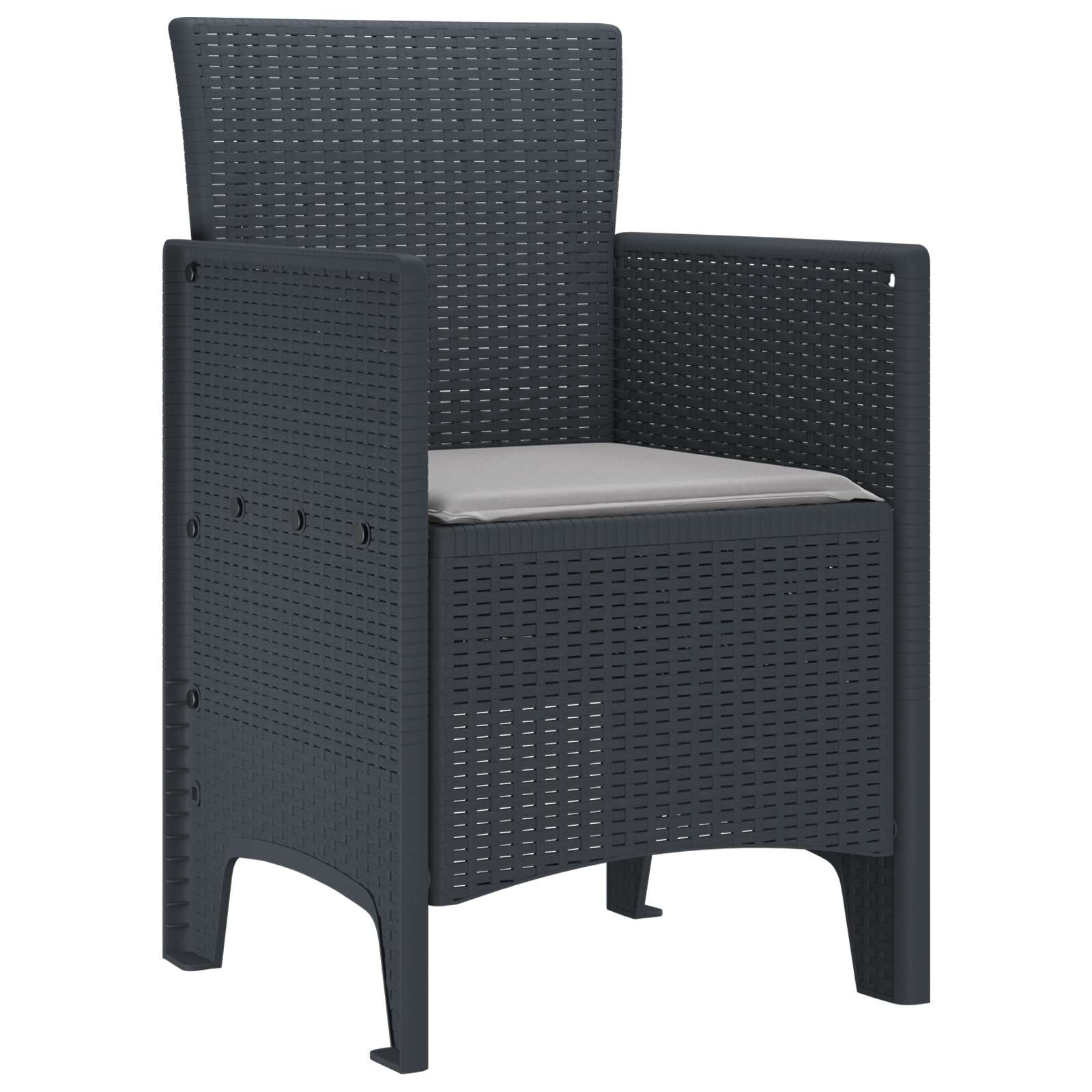 Καρέκλα Κήπου 2 pcs Ανθρακί 53 x 49 x 85 εκ. Πολυπροπυλένιο