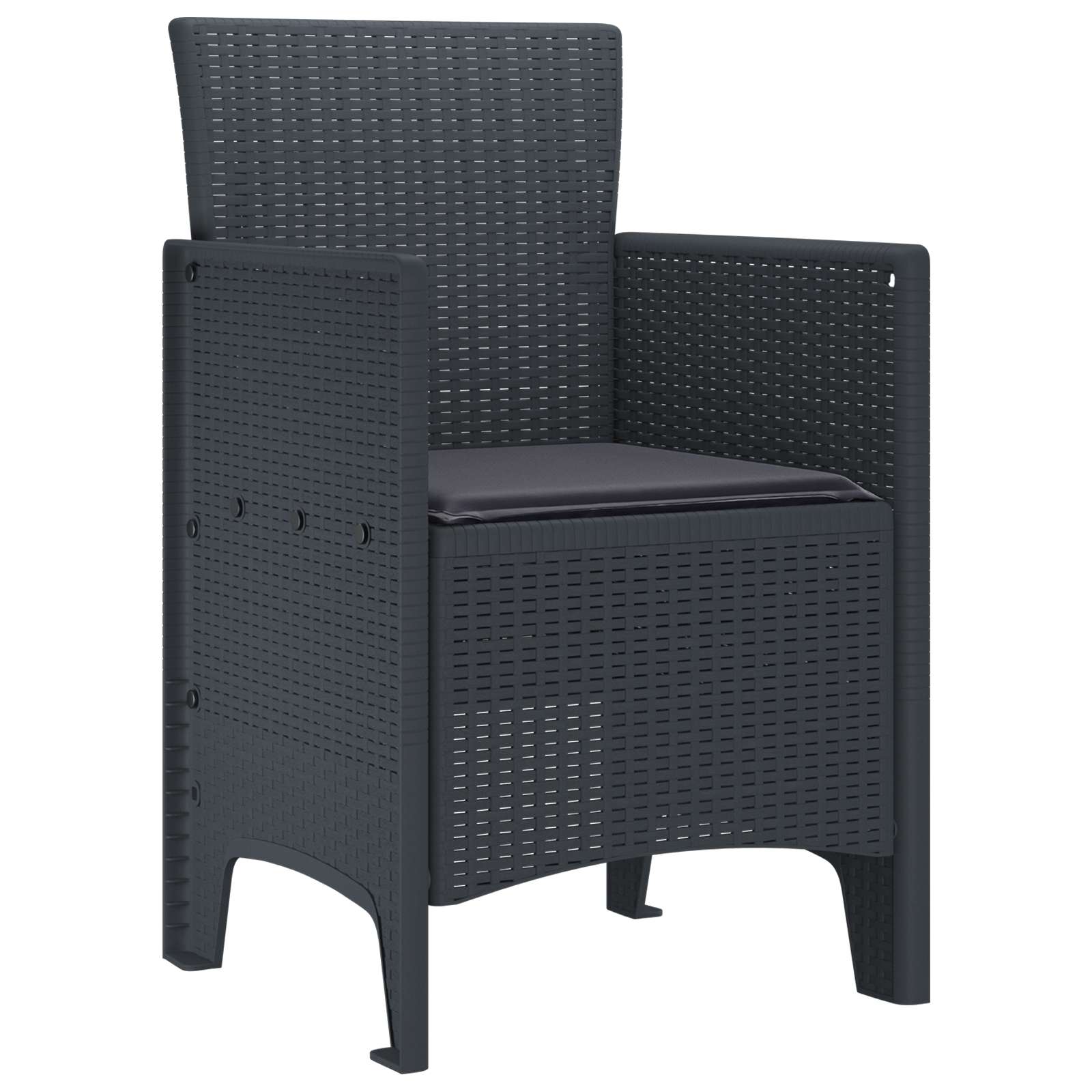 Καρέκλα Κήπου 2 pcs Ανθρακί 53 x 49 x 85 εκ. Πολυπροπυλένιο - Pakobazaar