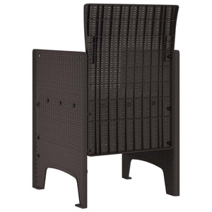 Καρέκλα Κήπου 2 pcs Καφέ 53 x 49 x 85 εκ. Πολυπροπυλένιο - Pakobazaar
