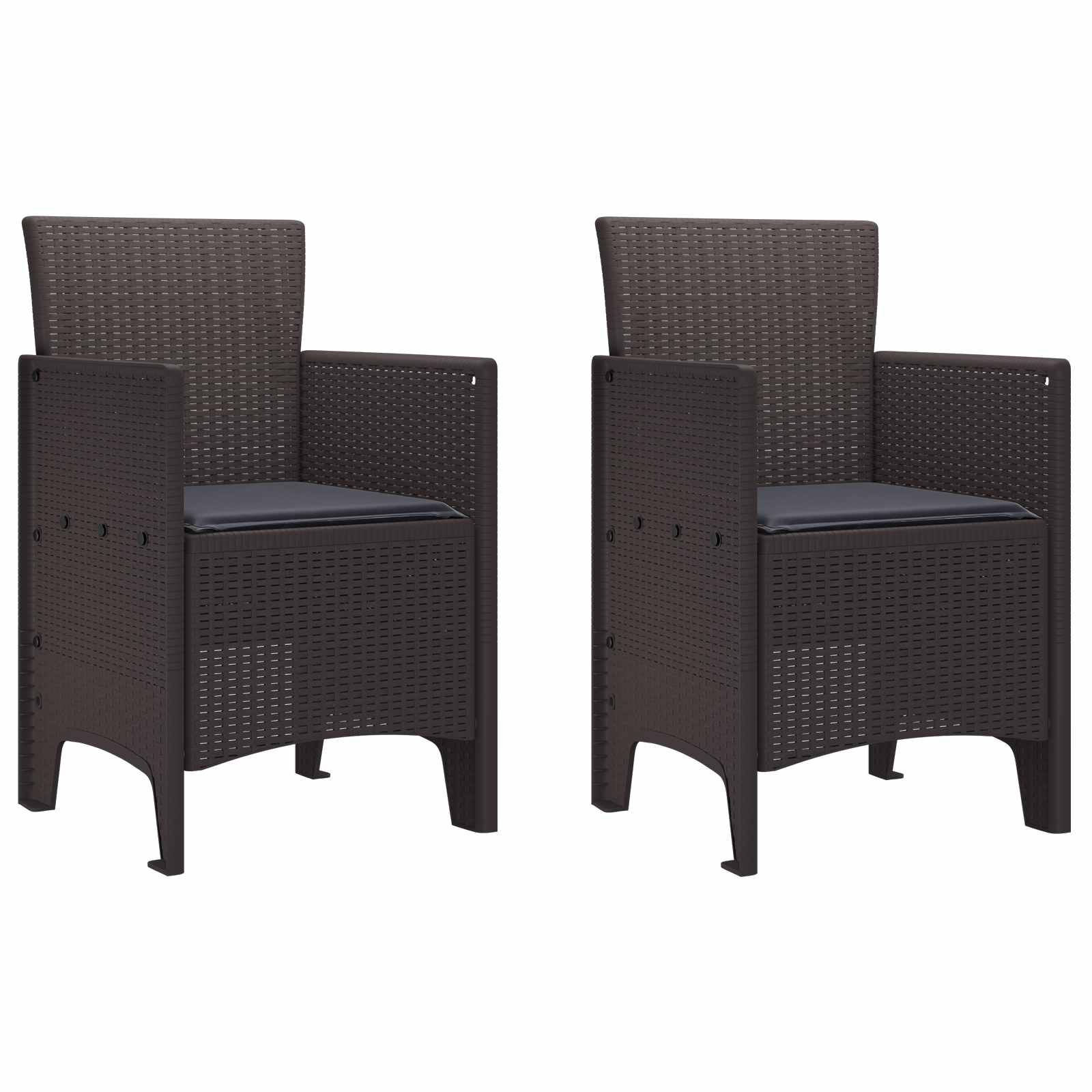 Καρέκλα Κήπου 2 pcs Καφέ 53 x 49 x 85 εκ. Πολυπροπυλένιο