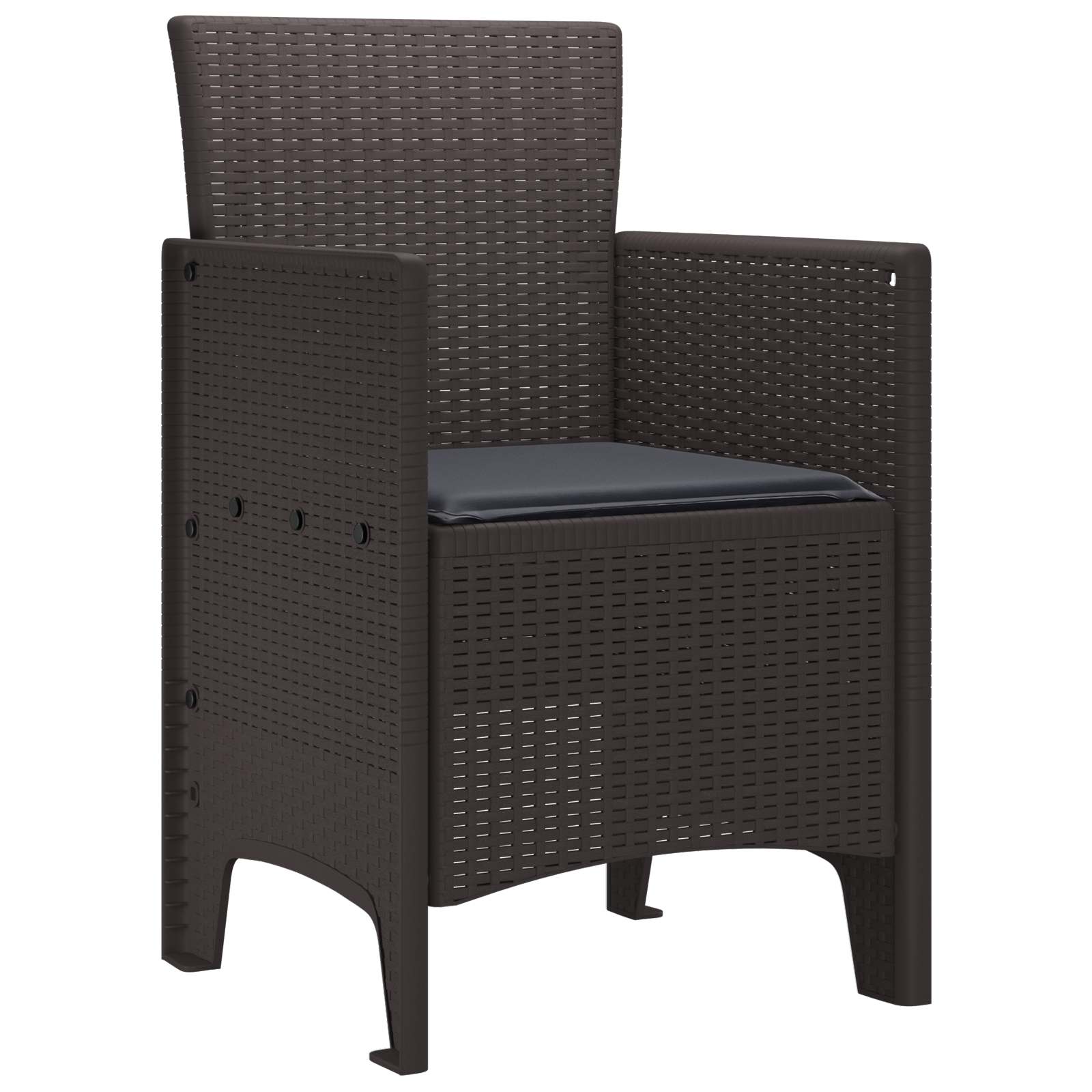 Καρέκλα Κήπου 2 pcs Καφέ 53 x 49 x 85 εκ. Πολυπροπυλένιο