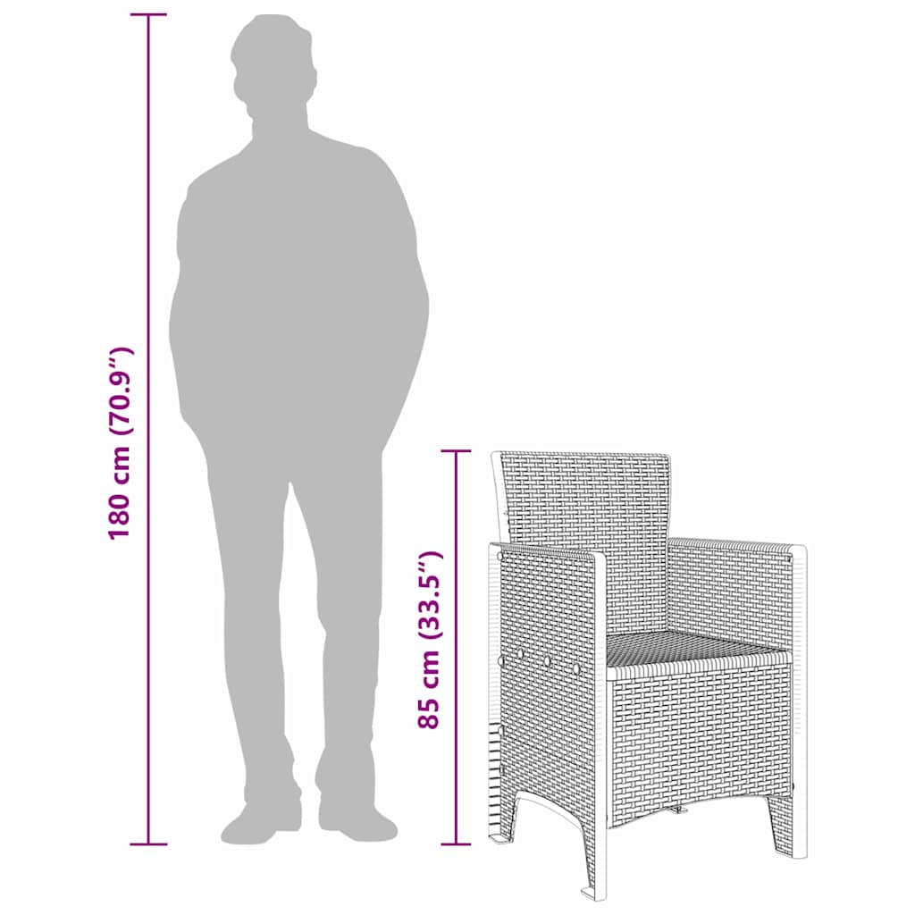 Καρέκλα Κήπου 2 pcs Λευκό 53 x 49 x 85 εκ. Πολυπροπυλένιο