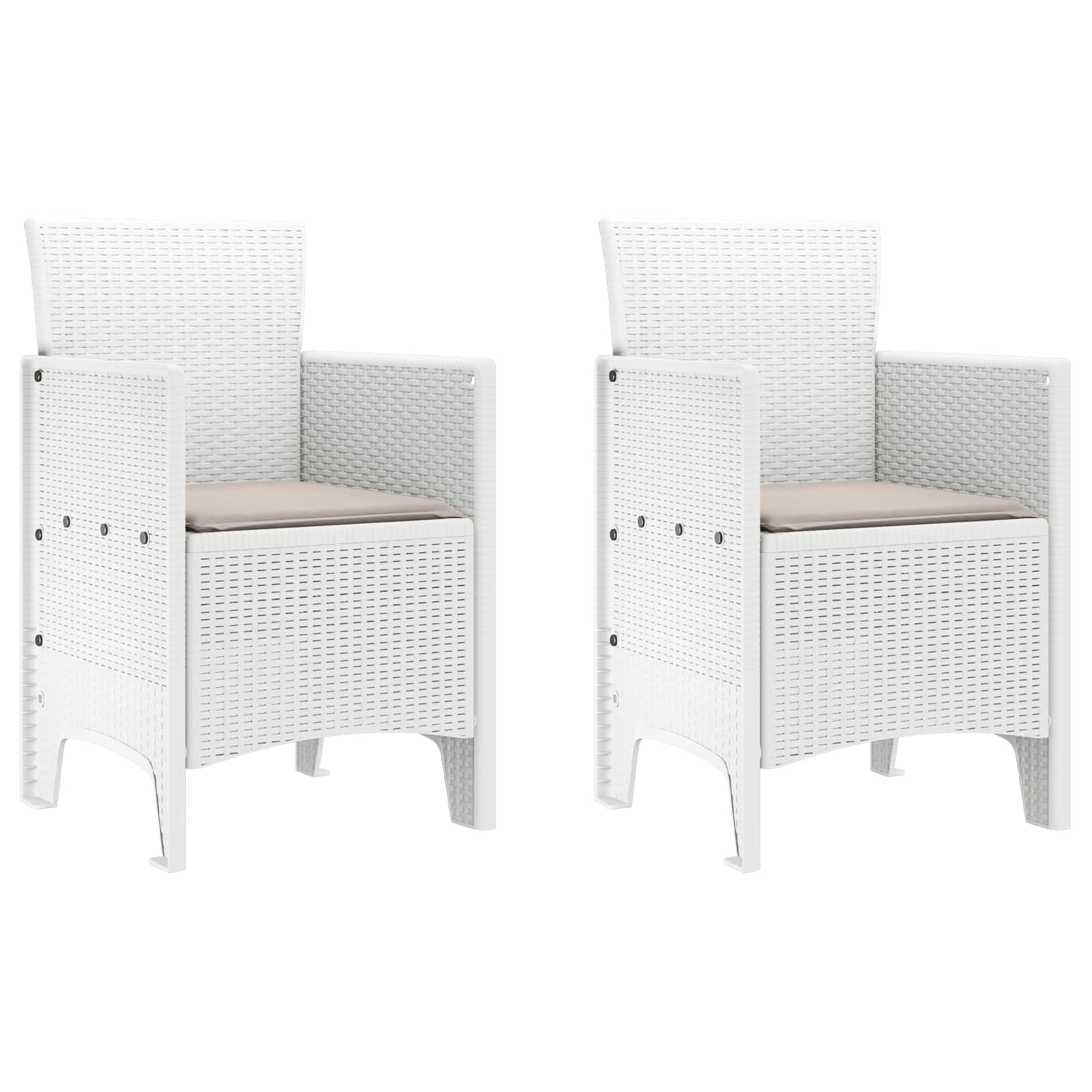 Καρέκλα Κήπου 2 pcs Λευκό 53 x 49 x 85 εκ. Πολυπροπυλένιο - Pakobazaar