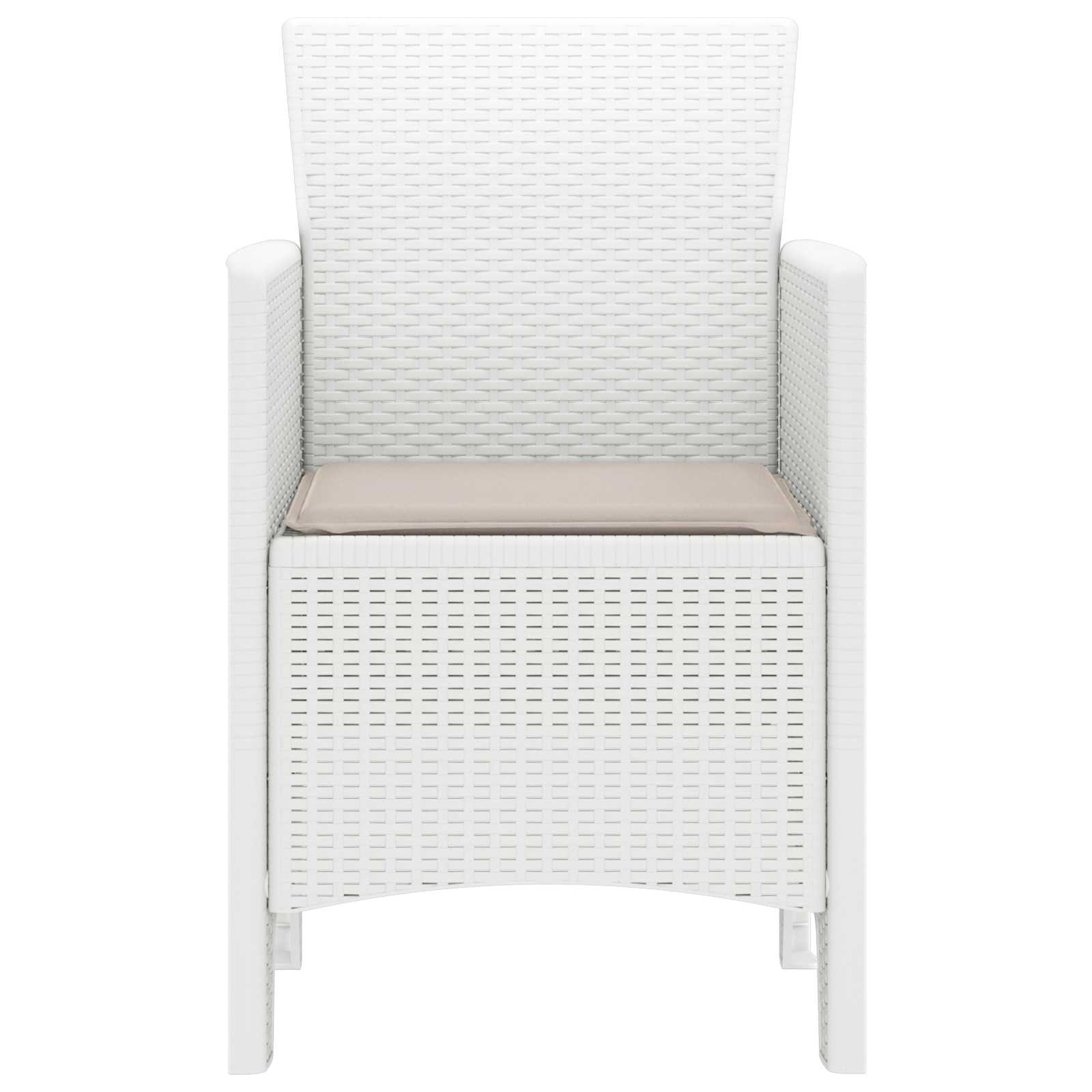 Καρέκλα Κήπου 2 pcs Λευκό 53 x 49 x 85 εκ. Πολυπροπυλένιο - Pakobazaar