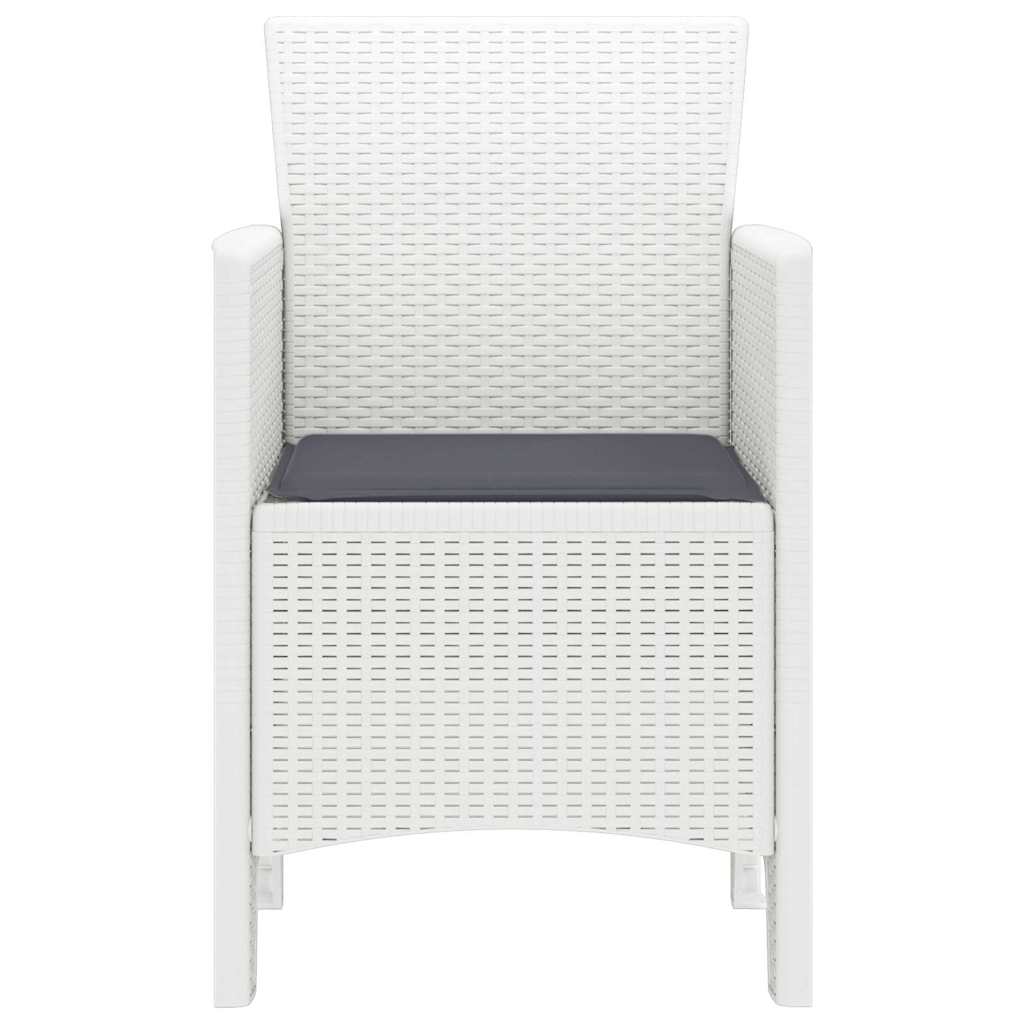 Καρέκλα Κήπου 2 pcs Λευκό 53 x 49 x 85 εκ. Πολυπροπυλένιο