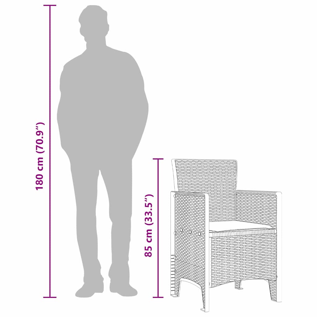 Καρέκλα Κήπου 2 pcs Λευκό 53 x 49 x 85 εκ. Πολυπροπυλένιο - Pakobazaar