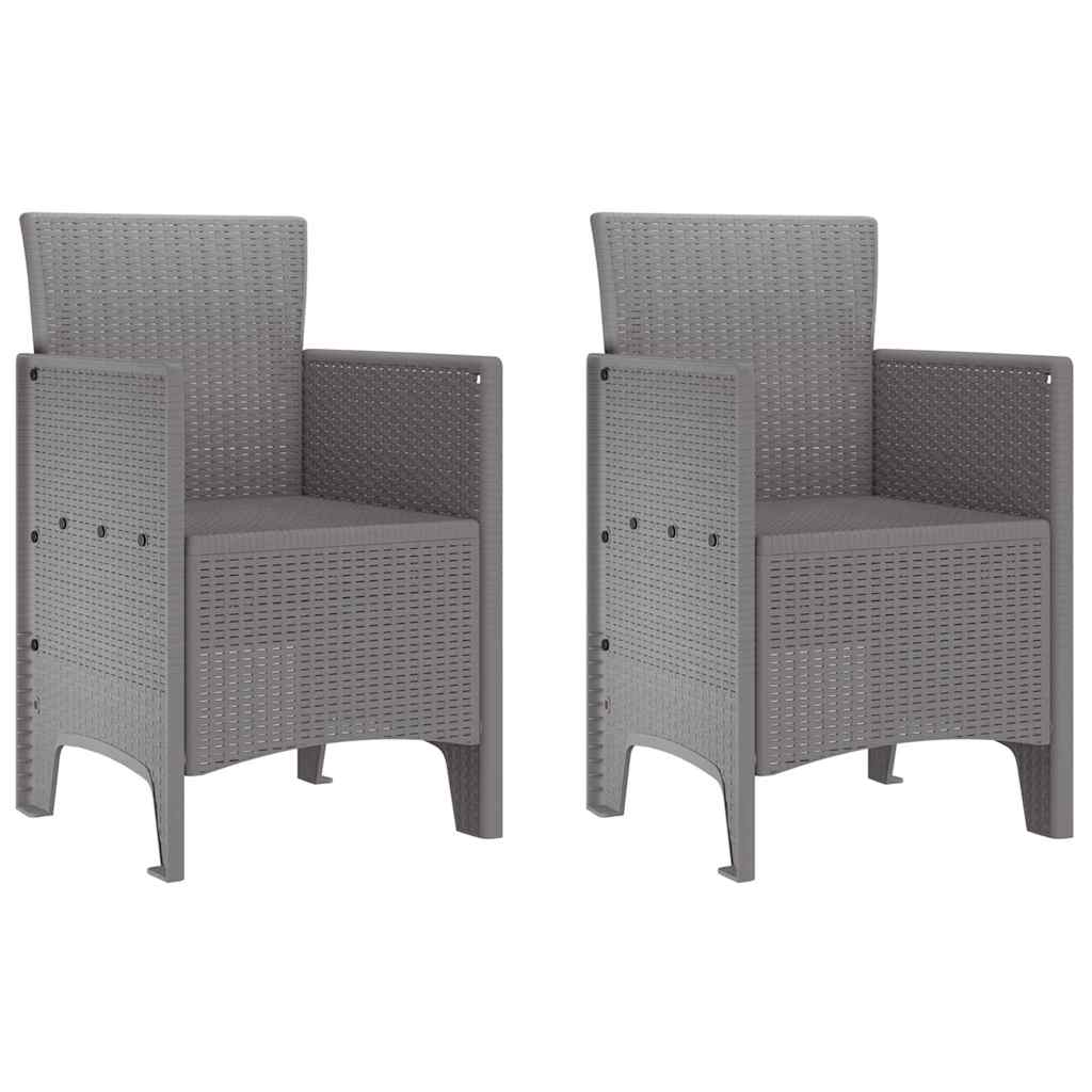 Καρέκλα Κήπου με μαξιλάρι 2 pcs Ανοιχτό γκρι 53 x 49 x 85 εκ. - Pakobazaar