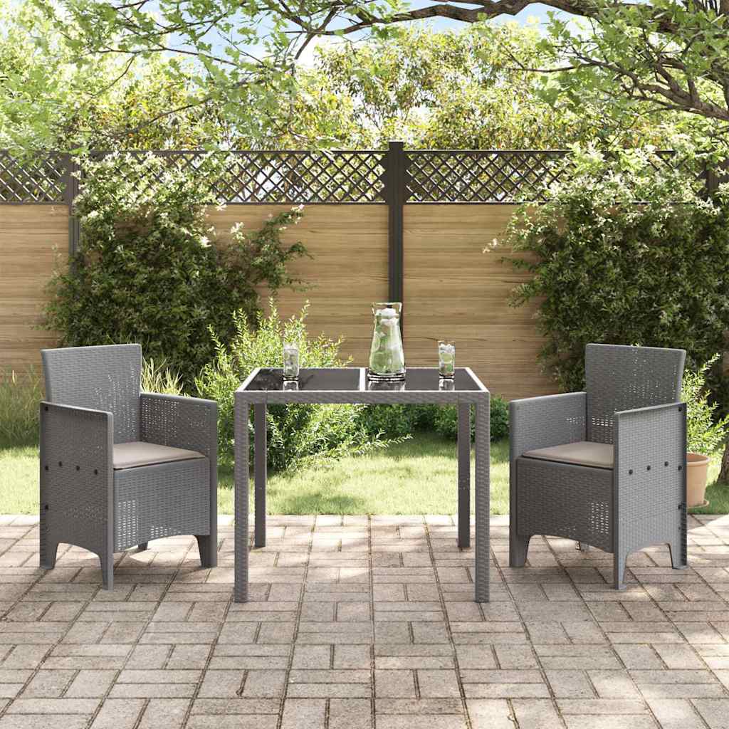 Καρέκλα Κήπου με μαξιλάρι 2 pcs Ανοιχτό γκρι 53 x 49 x 85 εκ.