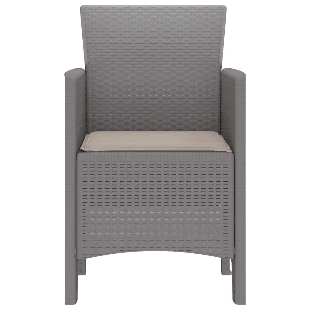 Καρέκλα Κήπου με μαξιλάρι 2 pcs Ανοιχτό γκρι 53 x 49 x 85 εκ.