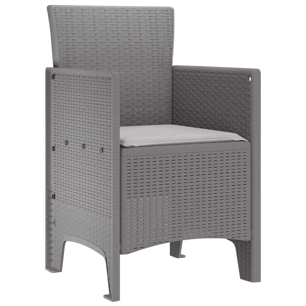 Καρέκλα Κήπου με μαξιλάρι 2 pcs Ανοιχτό γκρι 53 x 49 x 85 εκ. - Pakobazaar