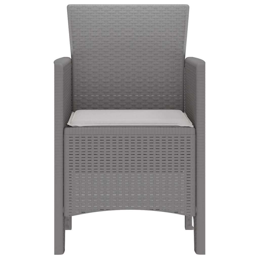 Καρέκλα Κήπου με μαξιλάρι 2 pcs Ανοιχτό γκρι 53 x 49 x 85 εκ. - Pakobazaar