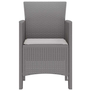 Καρέκλα Κήπου με μαξιλάρι 2 pcs Ανοιχτό γκρι 53 x 49 x 85 εκ. - Pakobazaar