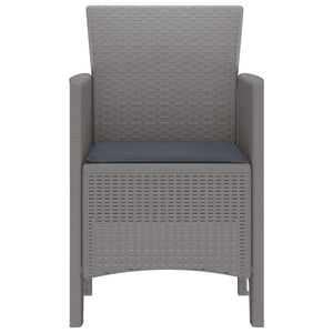 Καρέκλα Κήπου με μαξιλάρι 2 pcs Ανοιχτό γκρι 53 x 49 x 85 εκ. - Pakobazaar