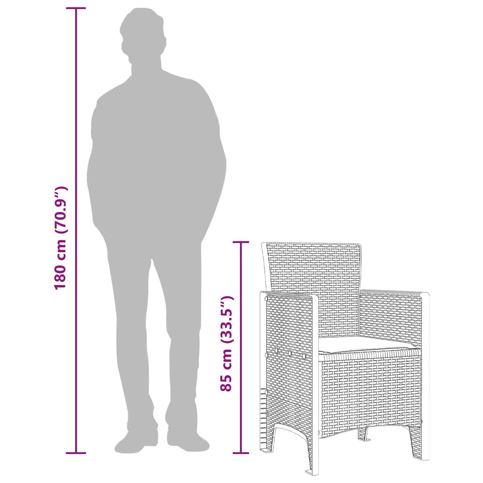 Καρέκλα Κήπου 4 pcs Ανθρακί 53 x 49 x 85 εκ. Πολυπροπυλένιο - Pakobazaar