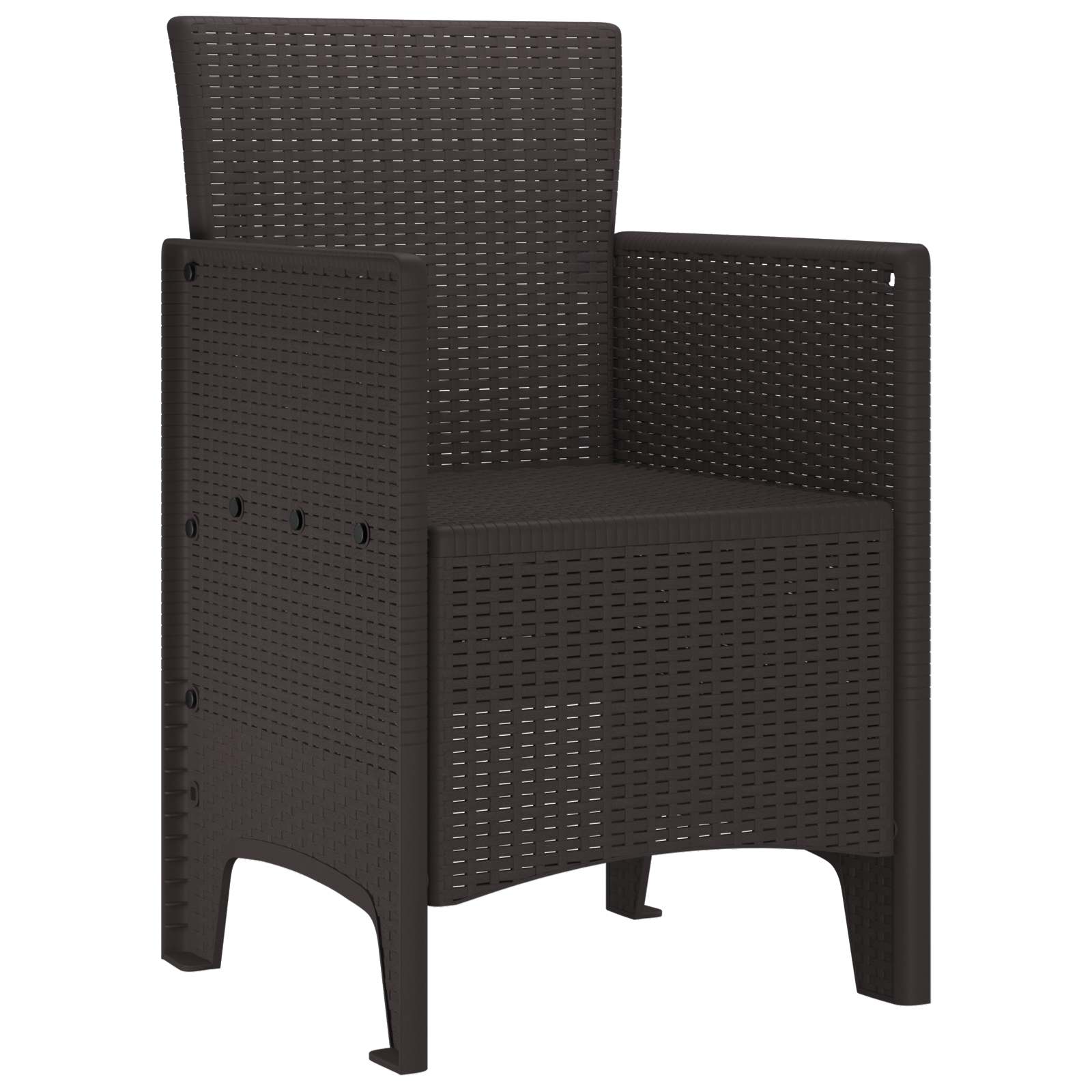 Καρέκλα Κήπου 4 pcs Καφέ 53 x 49 x 85 εκ. Πολυπροπυλένιο - Pakobazaar