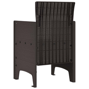 Καρέκλα Κήπου 4 pcs Καφέ 53 x 49 x 85 εκ. Πολυπροπυλένιο - Pakobazaar