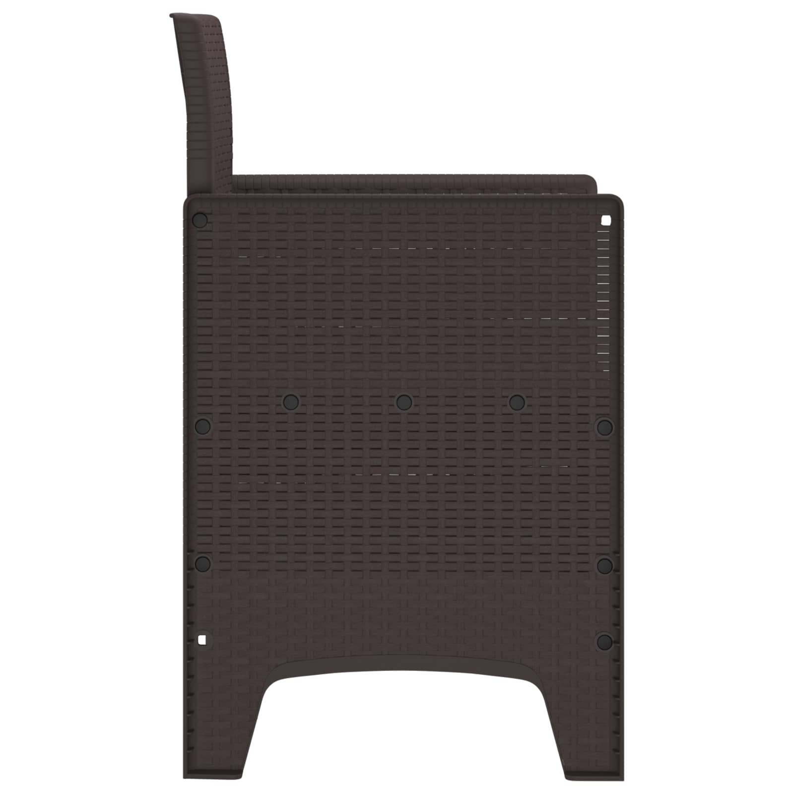 Καρέκλα Κήπου 4 pcs Καφέ 53 x 49 x 85 εκ. Πολυπροπυλένιο - Pakobazaar