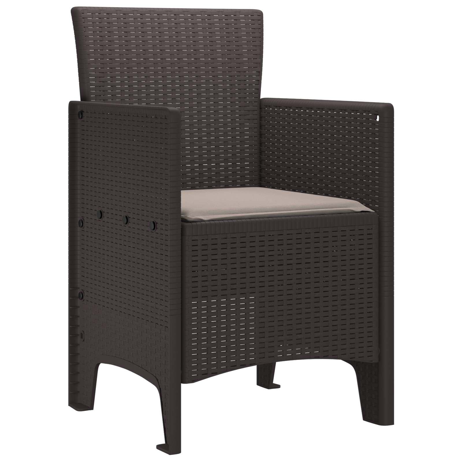Καρέκλα Κήπου 4 pcs Καφέ 53 x 49 x 85 εκ. Πολυπροπυλένιο