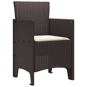 Καρέκλα Κήπου 4 pcs Καφέ 53 x 49 x 85 εκ. Πολυπροπυλένιο - Pakobazaar