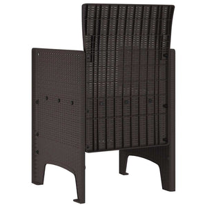 Καρέκλα Κήπου 4 pcs Καφέ 53 x 49 x 85 εκ. Πολυπροπυλένιο - Pakobazaar
